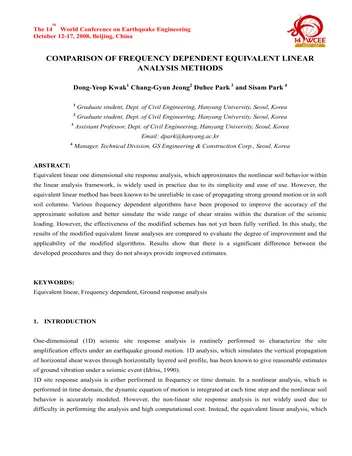 Más sobre Comparación de Métodos de Análisis Lineal Equivalente Dependiente de la Frecuencia