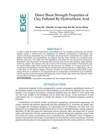 Más sobre Propiedades de Resistencia al Corte Directa de Arcilla Contaminada por Ácido Clorhídrico