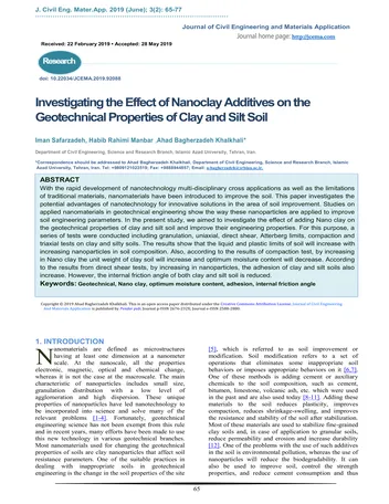 Más sobre Investigación del Efecto de los Aditivos de Nanoclay en las Propiedades Geotécnicas del Suelo de Arcilla y Limo