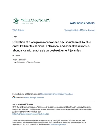 Más sobre Utilización de una Pradera de Pastos Marinos y un Arroyo de Marisma por Blue Cra
